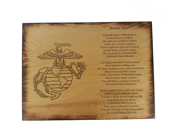 Marine Corps Hymn 8.5" x 11.5" Sign - Marines' Hymn