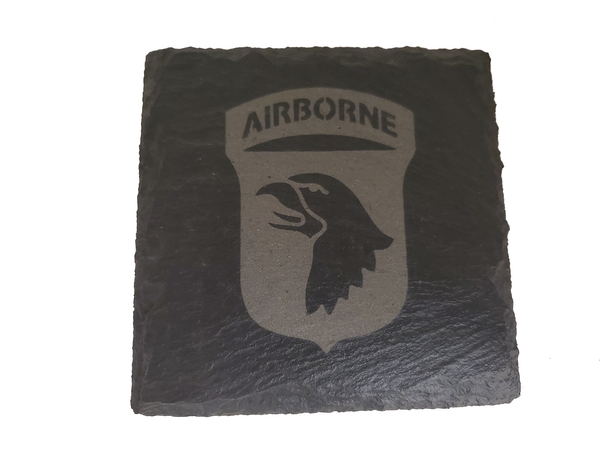 101st Airborne Slate Coaster Set - Gift for Veteran