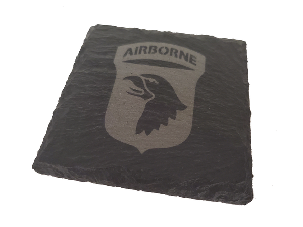 101st Airborne Slate Coaster Set - Gift for Veteran