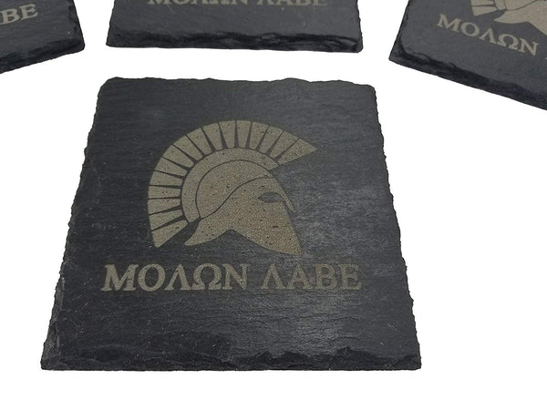 Molon Labe Slate Coaster Set