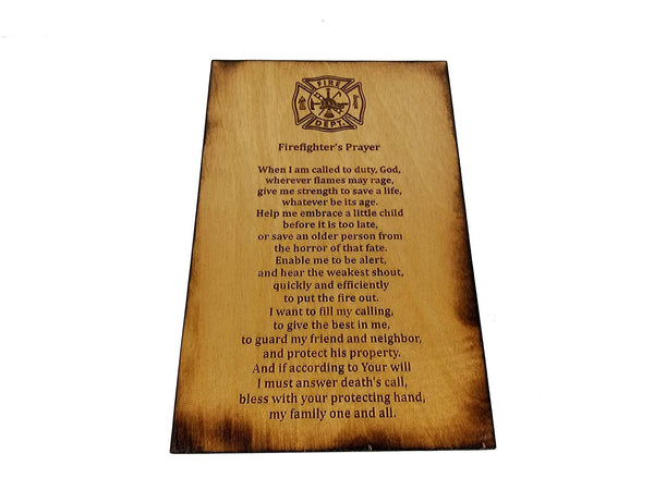 Firefighter's Prayer - 5.5" x 8.5" Sign with Scorched Edges