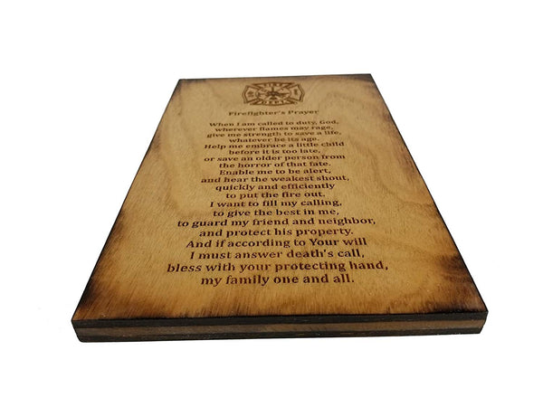 Firefighter's Prayer - 5.5" x 8.5" Sign with Scorched Edges