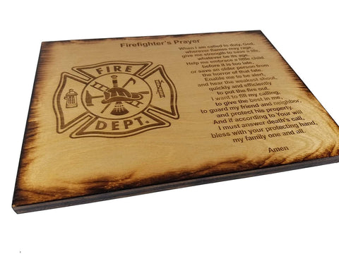 Firefighter's Prayer - 8.5" x 11.5" Sign with Scorched Edges
