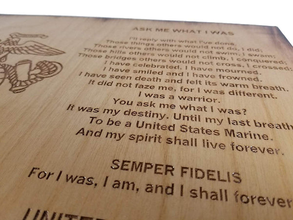 USMC Retirement Gift - Ask Me What I Was 8.5 x 11.5 Marine Corps Sign