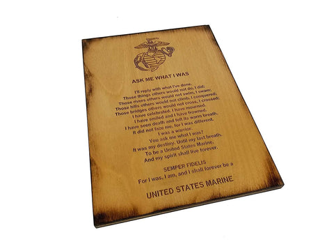 Marine Retirement Gift - Ask Me What I Was 8.5 x 11.5 USMC Sign