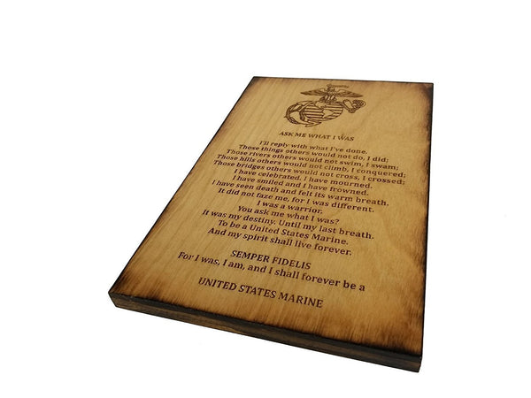 USMC Retirement Gift - Ask Me What I Was Marine Corps 5.5" x 8.5" Sign