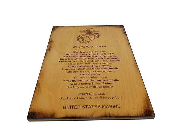 Marine Retirement Gift - Ask Me What I Was 8.5 x 11.5 USMC Sign