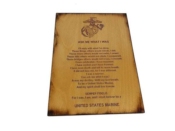 Marine Retirement Gift - Ask Me What I Was 8.5 x 11.5 USMC Sign