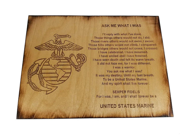 USMC Retirement Gift - Ask Me What I Was 8.5 x 11.5 Marine Corps Sign