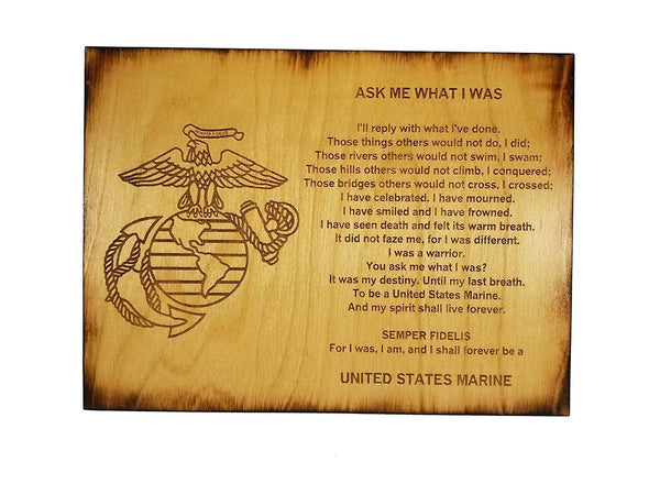 USMC Retirement Gift - Ask Me What I Was 8.5 x 11.5 Marine Corps Sign