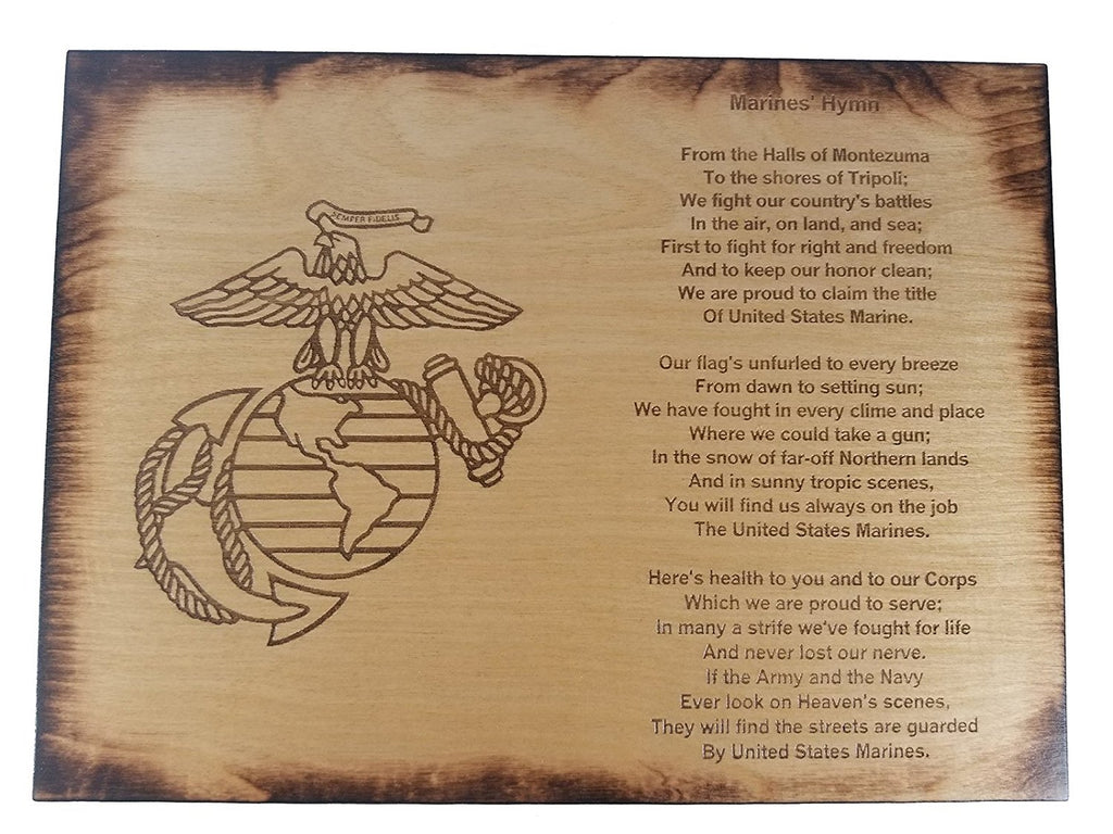 Marine Corps Hymn 8.5" x 11.5" Sign - Marines' Hymn