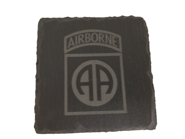82nd Airborne Slate Coaster Set - Gift for Veteran