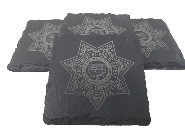 Arizona State Trooper Slate Coaster Set - AZ State Police - Arizona Highway Patrol - Graduation Gift - State Police Gift