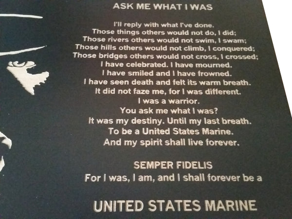 USMC - Ask Me What I Was Black Sign - Marine Corps Veteran - USMC retirement gift