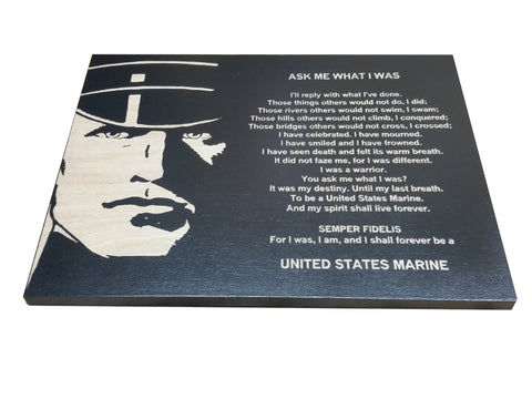 USMC - Ask Me What I Was Black Sign - Marine Corps Veteran - USMC retirement gift