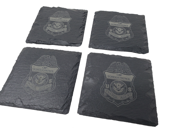 US Customs and Border Protection Slate Coaster Set