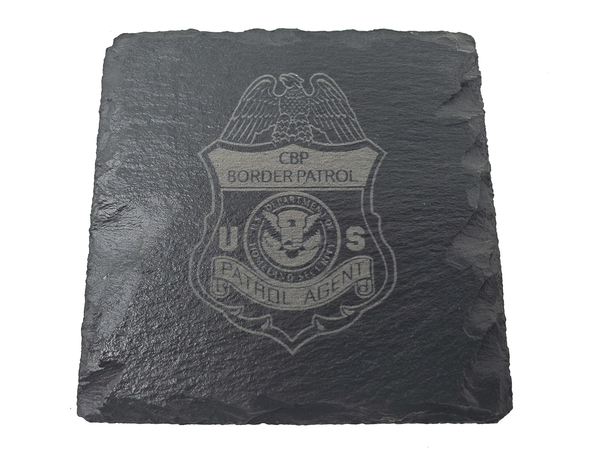 US Customs and Border Protection Slate Coaster Set