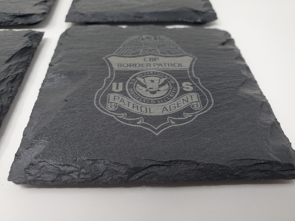 US Customs and Border Protection Slate Coaster Set