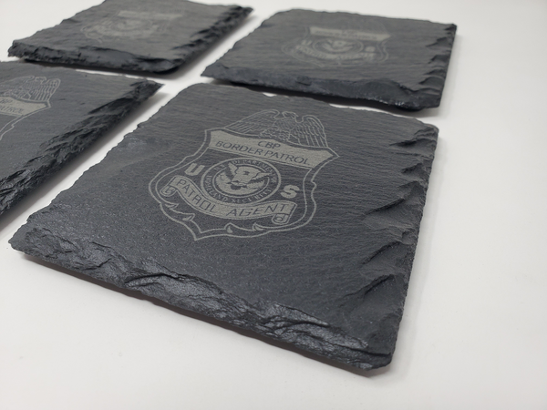 US Customs and Border Protection Slate Coaster Set