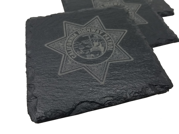 CHP California Highway Patrol Slate Coaster Set