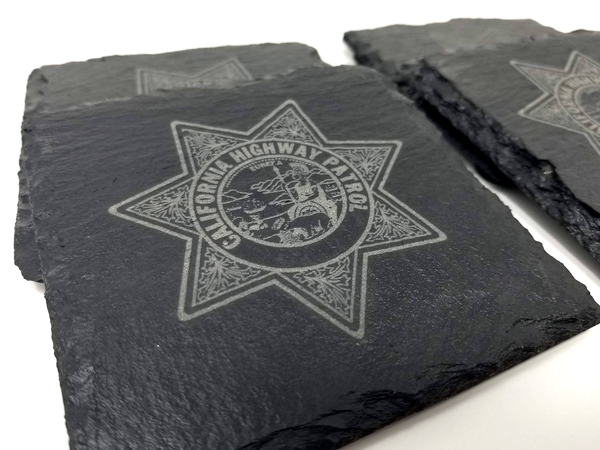 CHP California Highway Patrol Slate Coaster Set