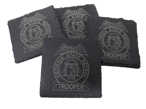 Georgia State Patrol Trooper Slate Coaster Set - GA State Police - GSP Graduation Gift - State Police Gift