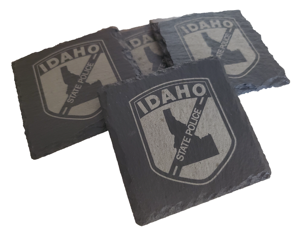 Idaho State Police Slate Coaster Set - Idaho State Trooper Graduation Gift - State Police - ISP Law Enforcement