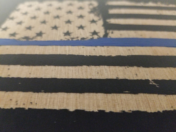 Police Officer Prayer Thin Blue Line Black Sign - 8.5" x 11.5"
