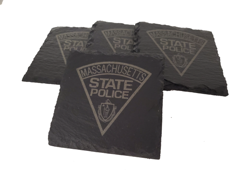 Massachusetts State Police Slate Coaster Set