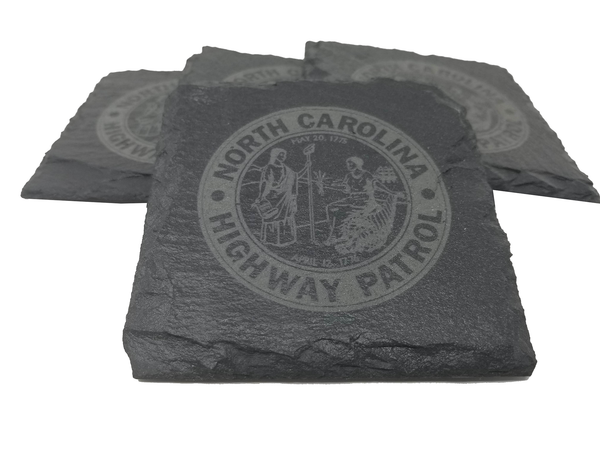 North Carolina State Highway Patrol Slate Coaster Set