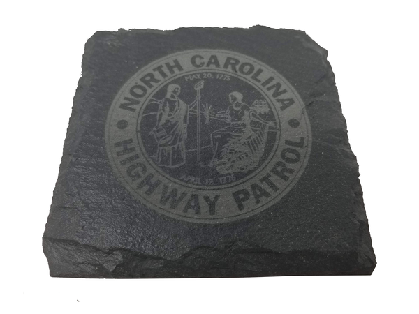 North Carolina State Highway Patrol Slate Coaster Set