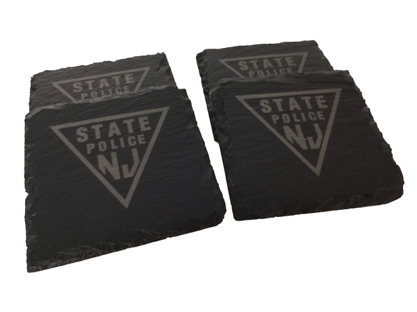 New Jersey State Police Slate Coaster Set