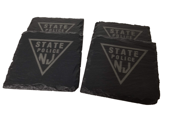 New Jersey State Police Slate Coaster Set