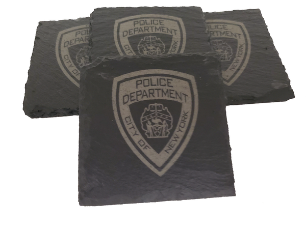 NYPD Slate Coaster Set - New York City Police Retirement Gift