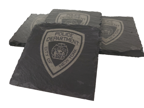 NYPD Slate Coaster Set - New York City Police Retirement Gift