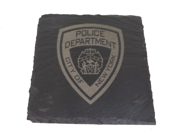 NYPD Slate Coaster Set - New York City Police Retirement Gift