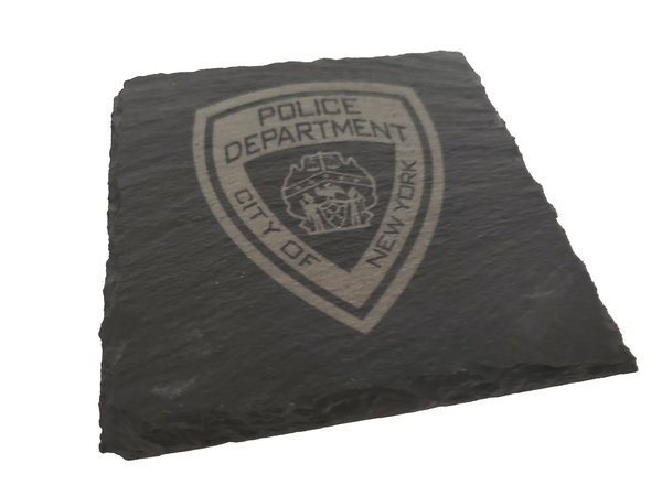 NYPD Slate Coaster Set - New York City Police Retirement Gift