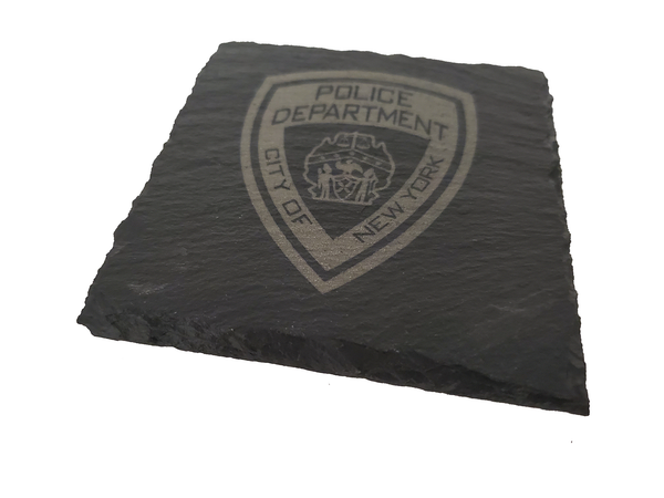 NYPD Slate Coaster Set - New York City Police Retirement Gift