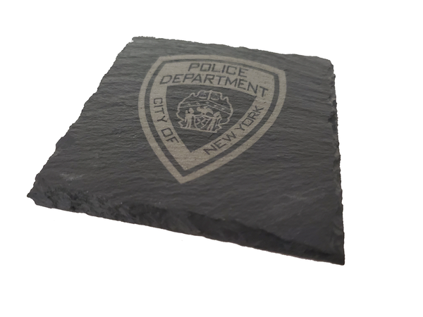 NYPD Slate Coaster Set - New York City Police Retirement Gift