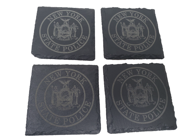 New York State Police Trooper Slate Coaster Set - NY State Police - NYSP Graduation Gift