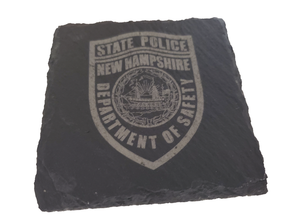 New Hampshire State Police Slate Coaster Set - NH Trooper Graduation Gift - State Police - NHSP Law Enforcement