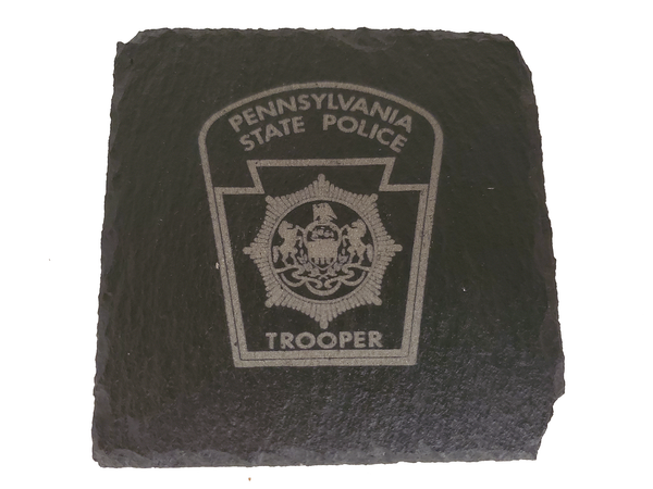 Pennsylvania State Police Trooper Slate Coaster Set - PA State Police - PSP Graduation Gift