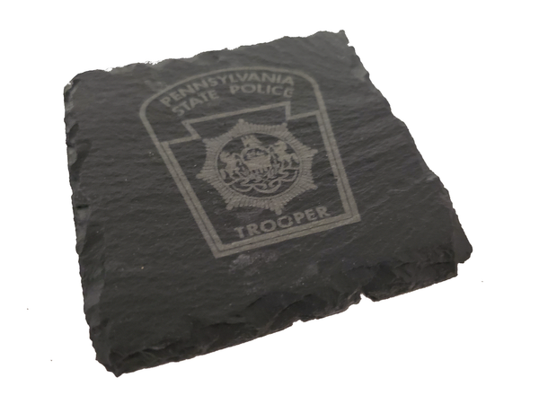 Pennsylvania State Police Trooper Slate Coaster Set - PA State Police - PSP Graduation Gift