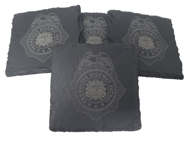Tennessee Highway Patrol Trooper Slate Coaster Set - TN State Trooper- Tennessee Trooper - Graduation Gift - State Police Gift