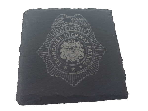 Tennessee Highway Patrol Trooper Slate Coaster Set - TN State Trooper- Tennessee Trooper - Graduation Gift - State Police Gift