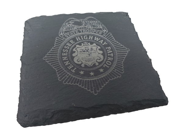 Tennessee Highway Patrol Trooper Slate Coaster Set - TN State Trooper- Tennessee Trooper - Graduation Gift - State Police Gift