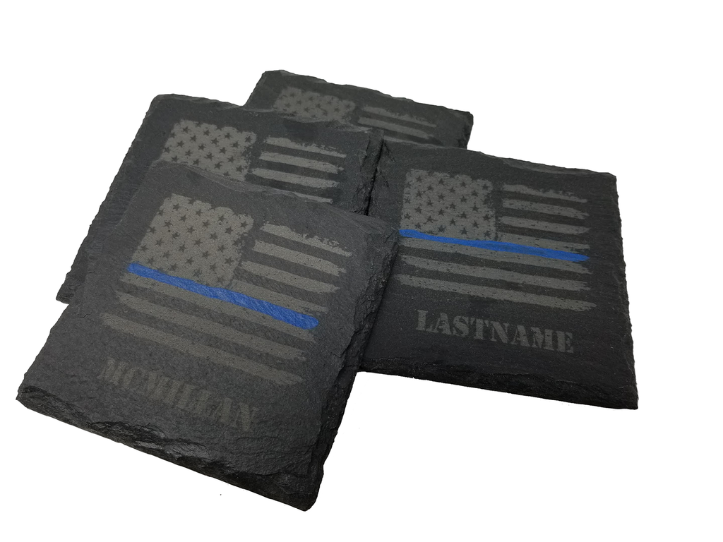 Law Enforcement - Car Coaster - Thin Blue Line USA Individual