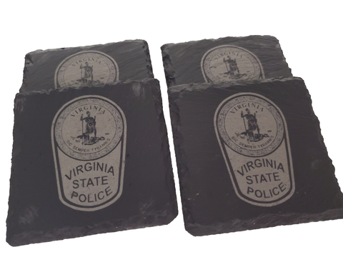 Virginia State Police Slate Coaster Set - VA State Trooper - VSP Graduation Gift