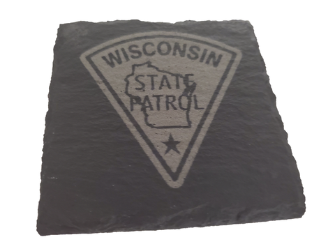 Wisconsin State Patrol Slate Coaster Set - WSP Graduation Gift