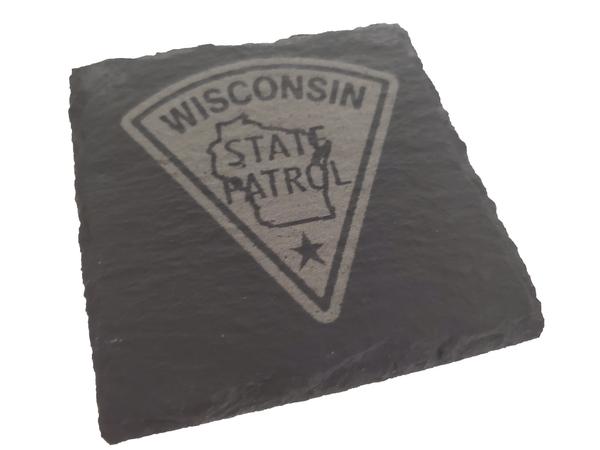 Wisconsin State Patrol Slate Coaster Set - WSP Graduation Gift